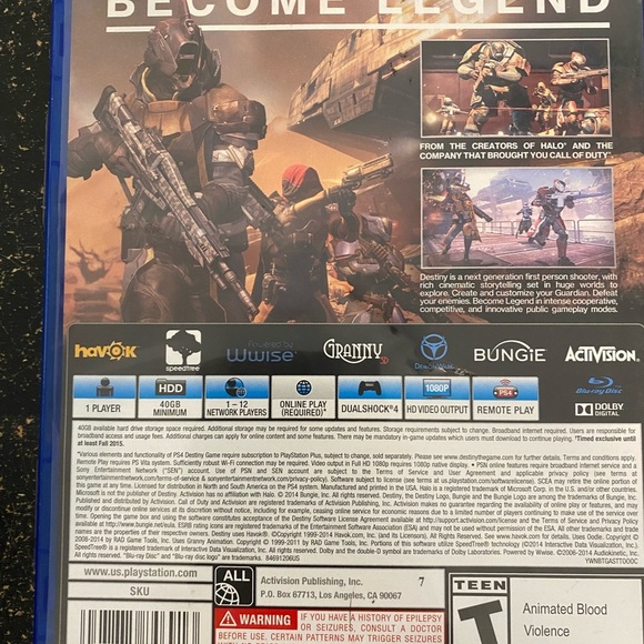 Destiny for PlayStation 4 (PS4) Game & Case - Picture 3 of 3